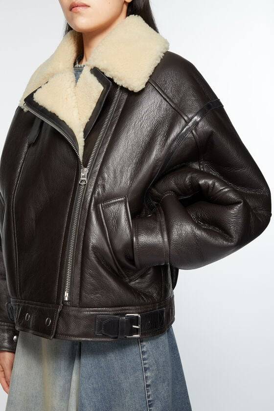Acne Studios Lederjacke mit Shearling Angebote