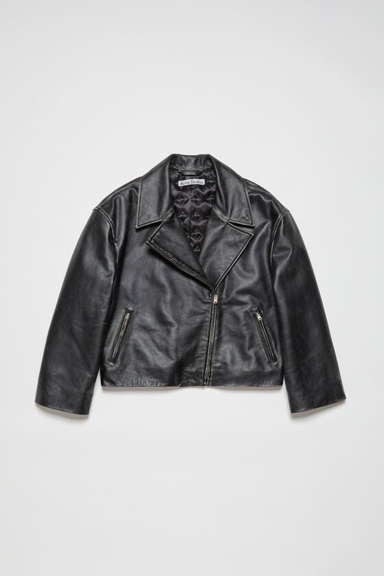 Acne Studios Bikerjacke aus geschliffenem Leder Rabatt
