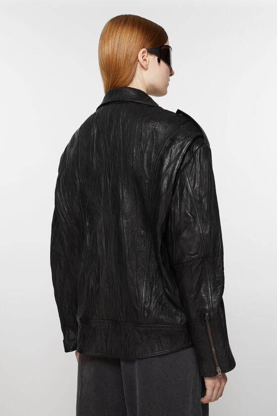 Acne Studios Bikerjacke aus zerknittertem Leder Begrenztes Angebot
