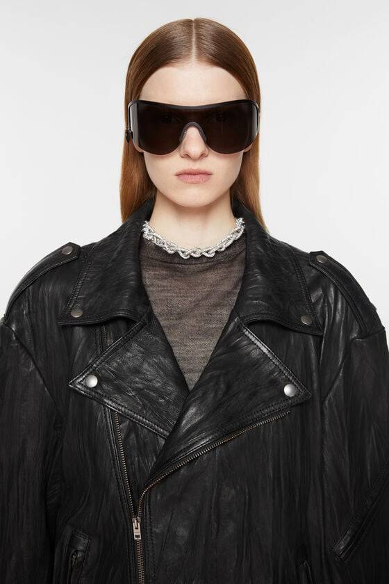 Acne Studios Bikerjacke aus zerknittertem Leder Begrenztes Angebot