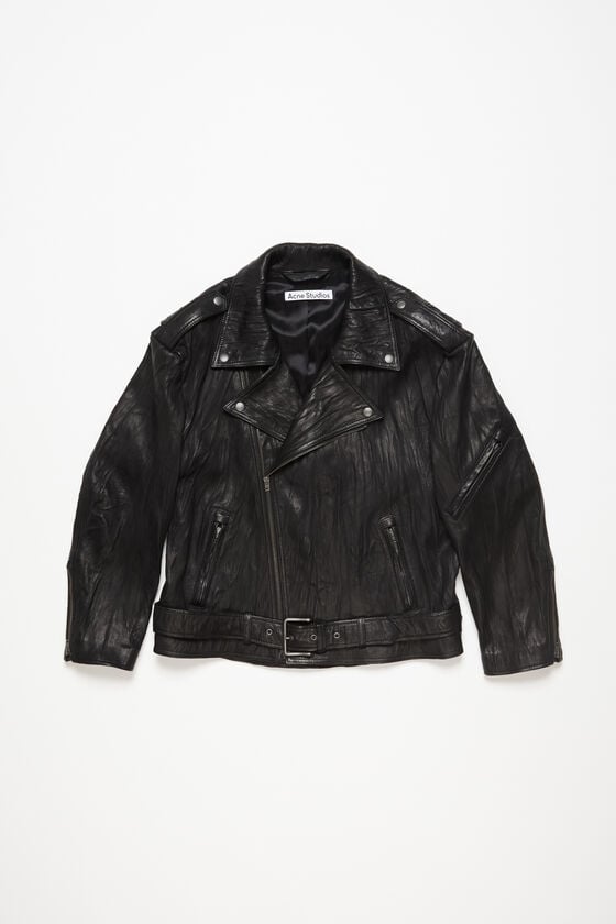 Acne Studios Bikerjacke aus zerknittertem Leder Begrenztes Angebot