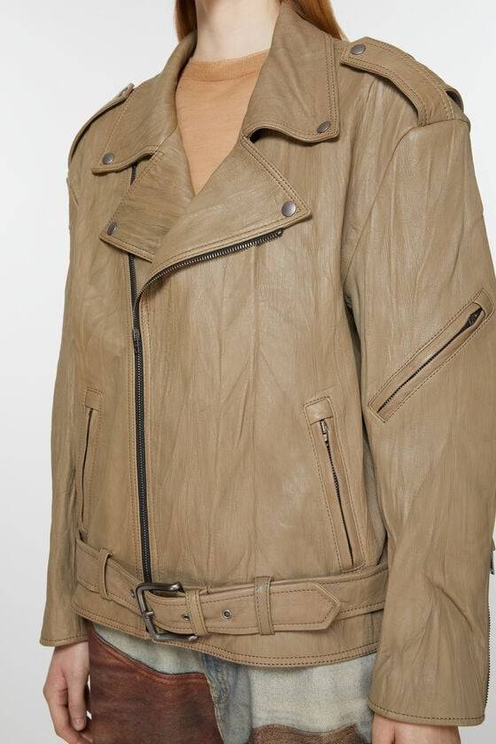 Acne Studios Bikerjacke aus zerknittertem Leder Online Shopping