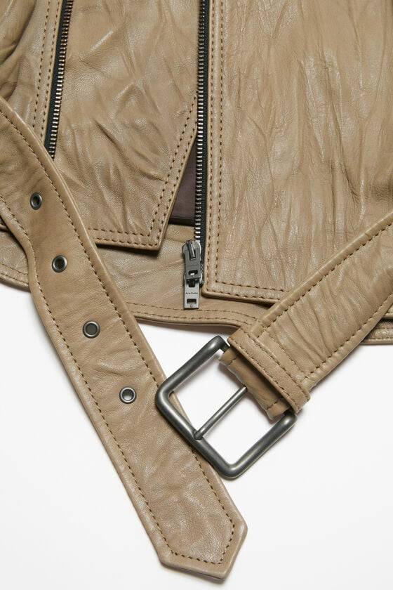 Acne Studios Bikerjacke aus zerknittertem Leder Online Shopping