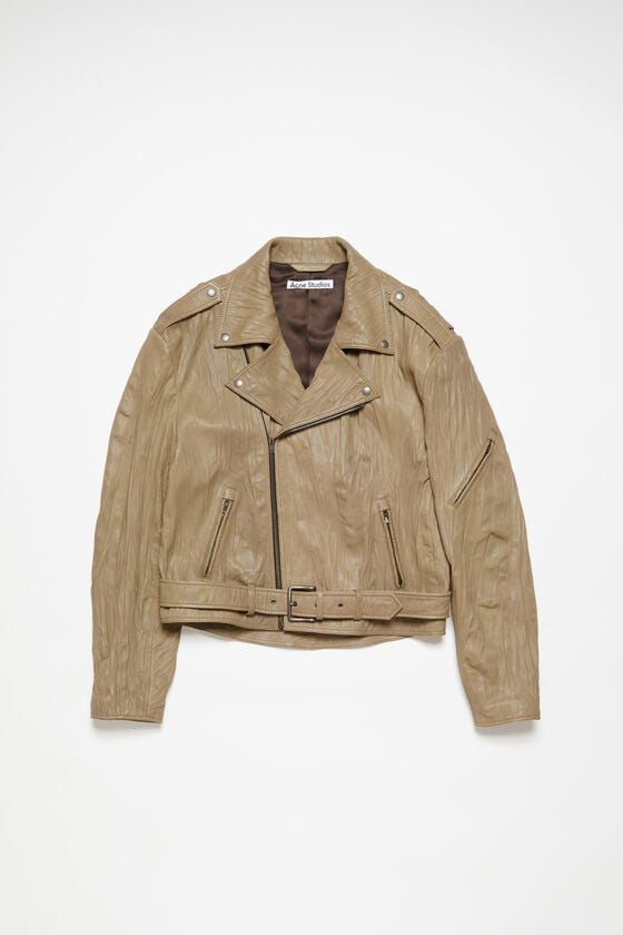 Acne Studios Bikerjacke aus zerknittertem Leder Online Shopping