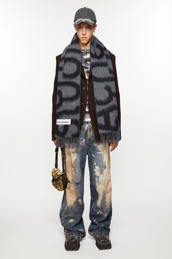 Acne Studios Scarf wool alpaca logo 50% Rabatt für begrenzte Zeit