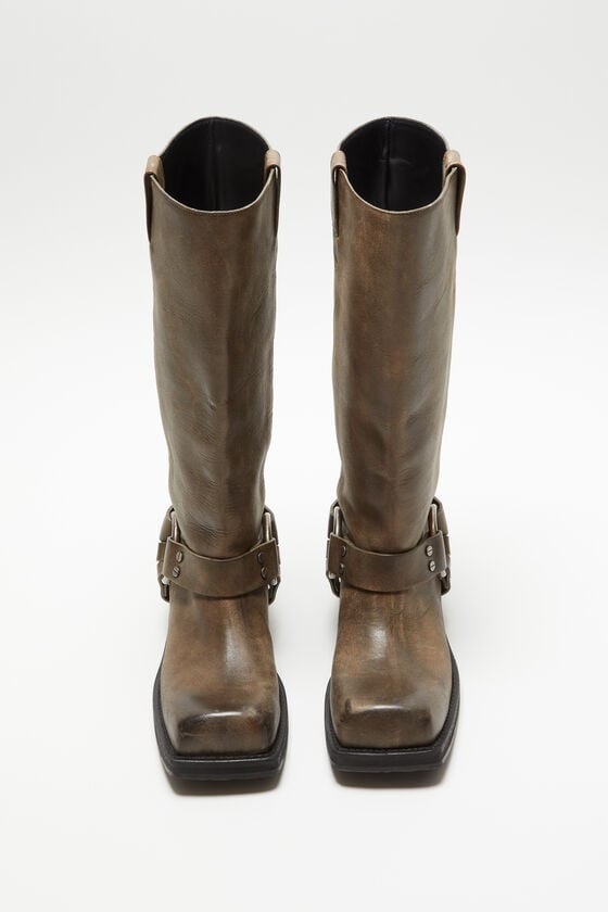 Acne Studios Lederstiefel mit Schnalle Günstiger Verkauf