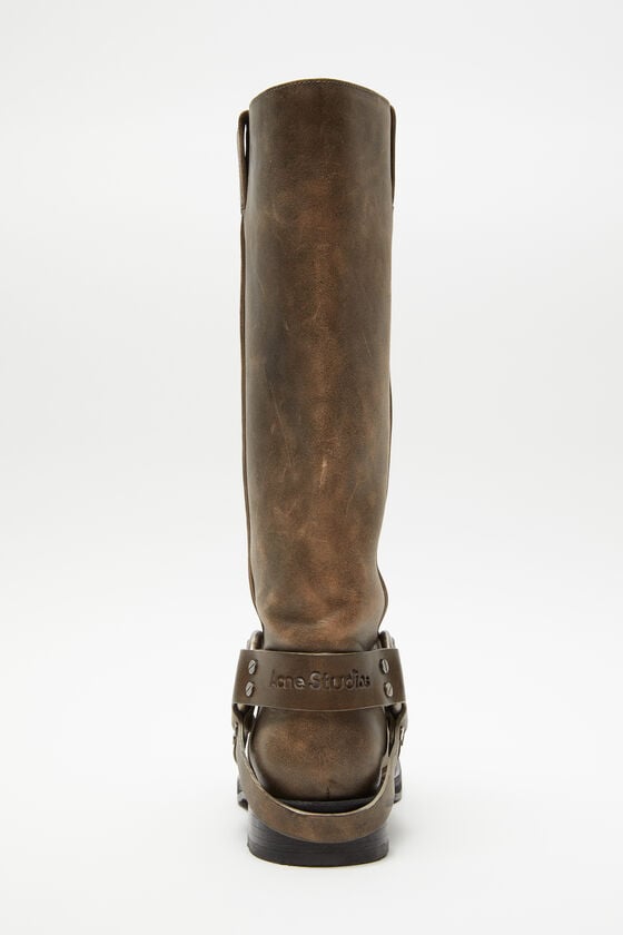 Acne Studios Lederstiefel mit Schnalle Günstiger Verkauf