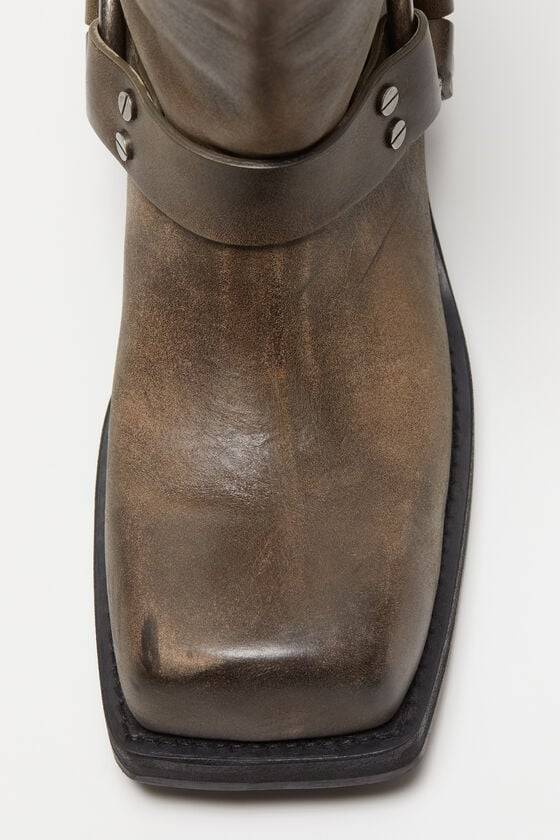 Acne Studios Lederstiefel mit Schnalle Günstiger Verkauf