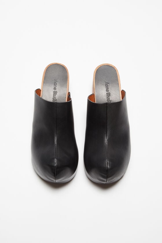 Acne Studios Leder-Holz-Clogs Preisnachlass
