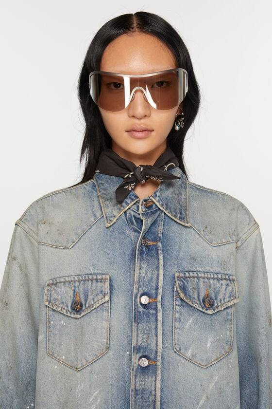 Acne Studios Leichter Schal mit Print Saisonschlussverkauf