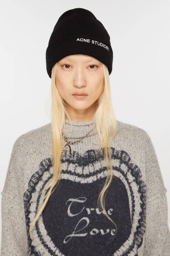 Acne Studios Beanie mit Logo Neueste Mode
