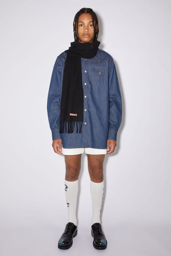 Acne Studios Fringe wool scarf - skinny Vierteljährliche Förderung