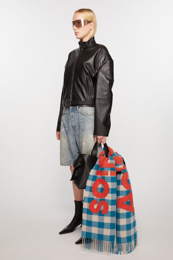 Acne Studios Karierter Logo-Schal Meist gekauft