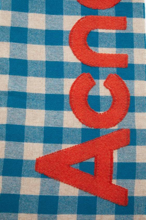 Acne Studios Karierter Logo-Schal Meist gekauft