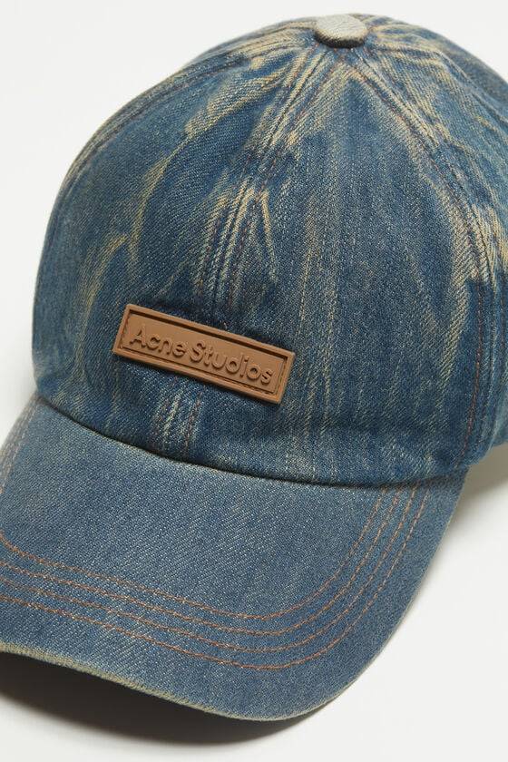 Acne Studios Kappe mit Denim-Logo Kostenloser Versand