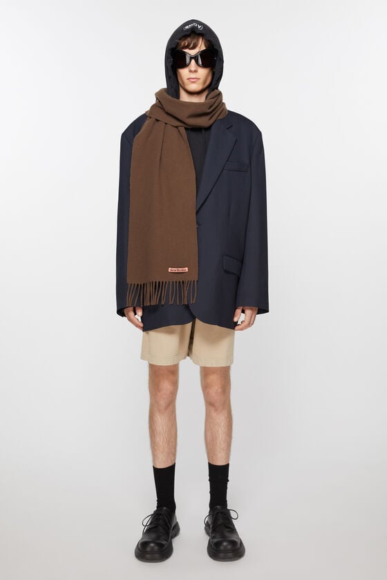 Acne Studios Schmaler Fransen-Schal aus Wolle Bis zu 50% Rabatt