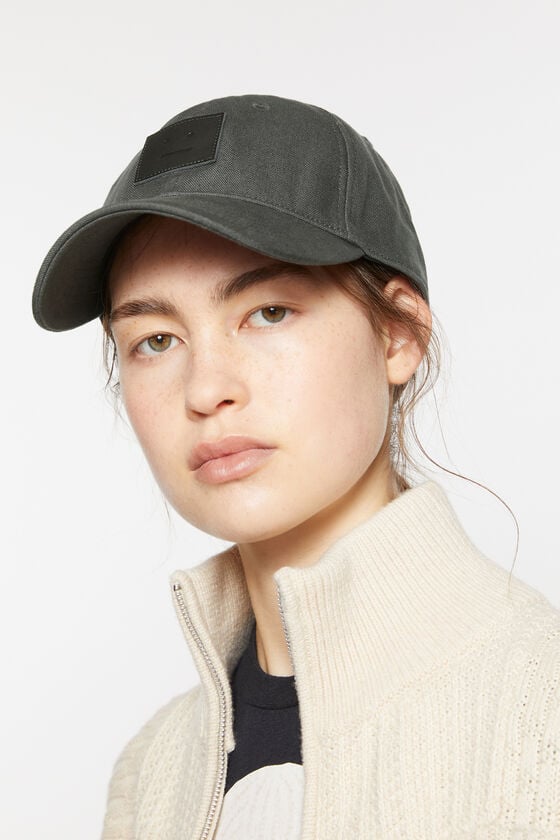 Acne Studios Leder Face-Patch Kappe Nur noch ein Tag übrig