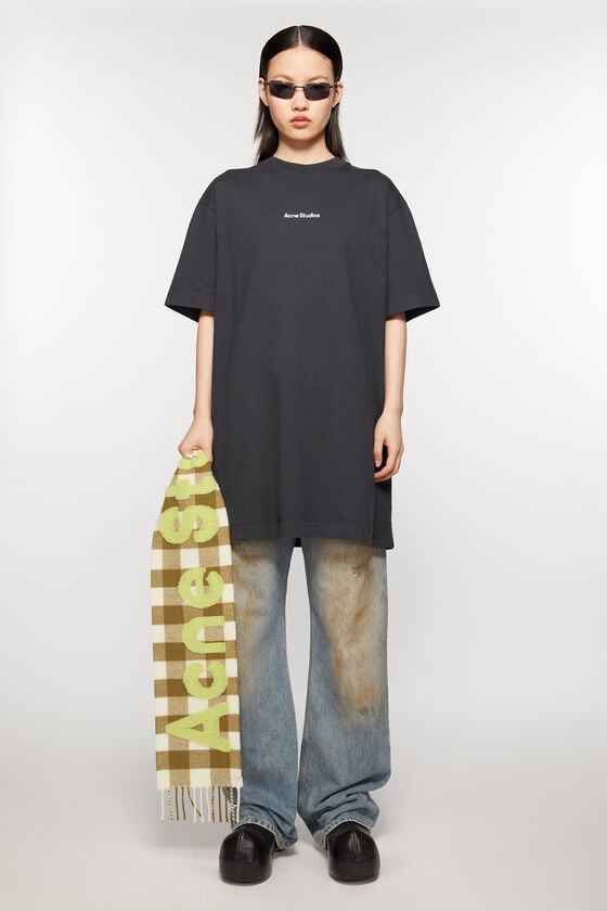 Acne Studios Karo-Schal mit Logo - Schmal Riesige Rabatte