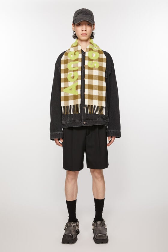 Acne Studios Karo-Schal mit Logo - Schmal Riesige Rabatte