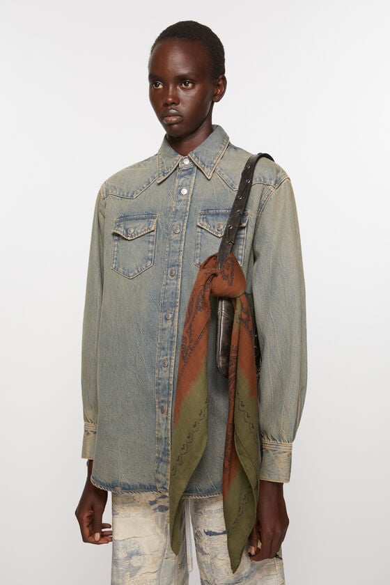 Acne Studios Leichter Wollschal mit Print 50% Rabatt mit kostenlosem Versand