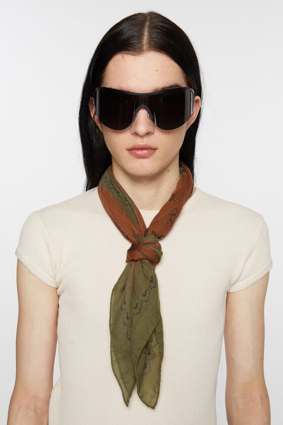 Acne Studios Leichter Wollschal mit Print 50% Rabatt mit kostenlosem Versand
