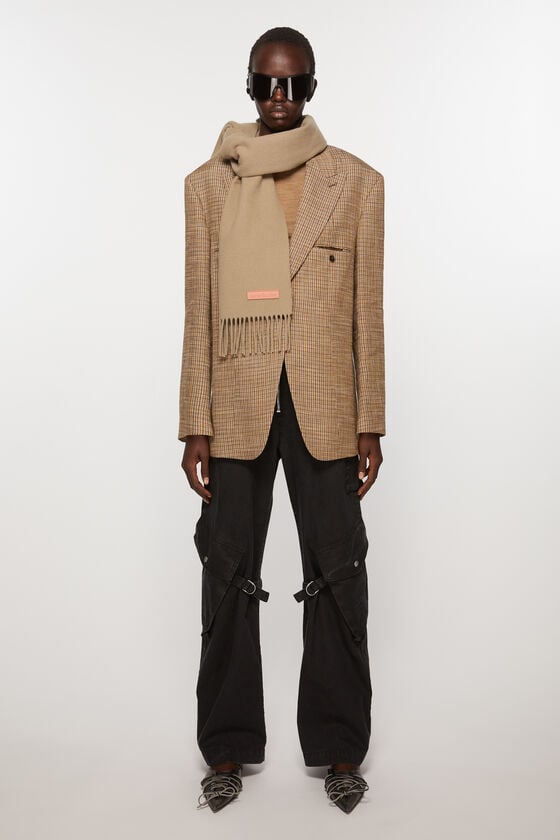 Acne Studios Schmaler Fransen-Schal aus Wolle Clearance-Verkauf