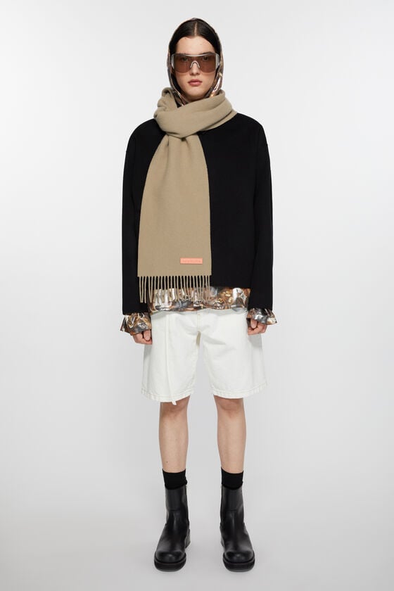Acne Studios Schmaler Fransen-Schal aus Wolle Clearance-Verkauf
