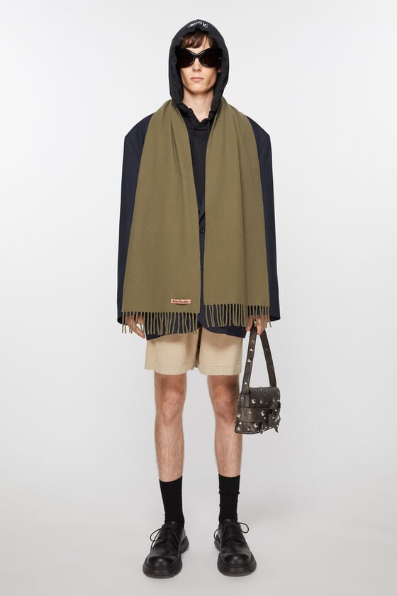 Acne Studios Schmaler Fransen-Schal aus Wolle Begrenzt auf 3 Tage