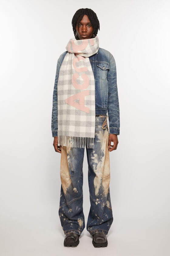 Acne Studios Karierter Schal mit Logo Online