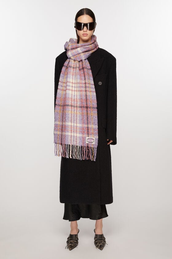 Acne Studios Fransen-Schal mit Karomuster Fabrik Onlineshop