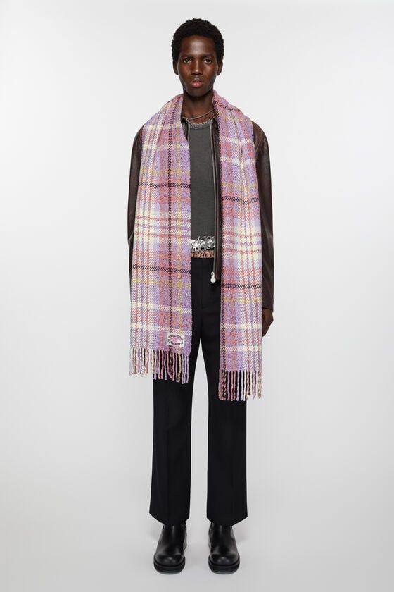 Acne Studios Fransen-Schal mit Karomuster Fabrik Onlineshop