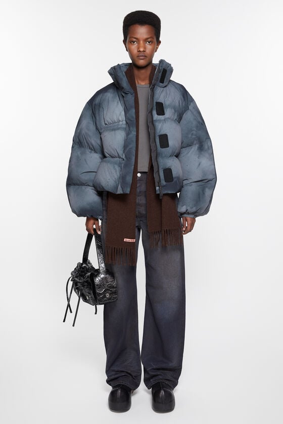 Acne Studios Schmaler Fransen-Schal aus Wolle Rabatt