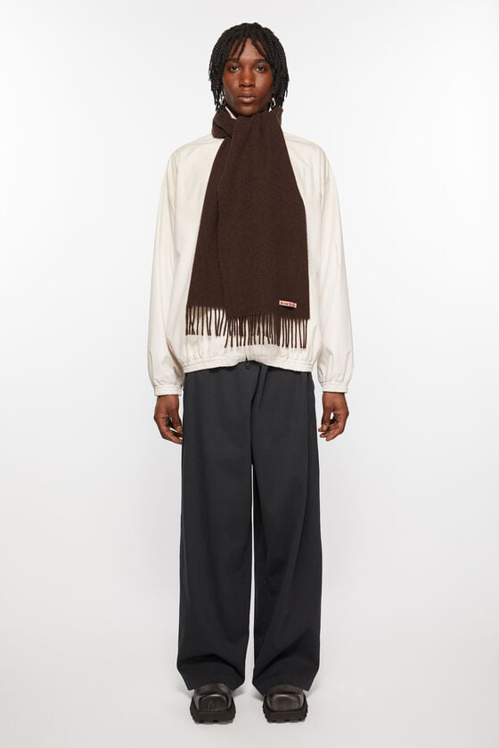 Acne Studios Schmaler Fransen-Schal aus Wolle Rabatt