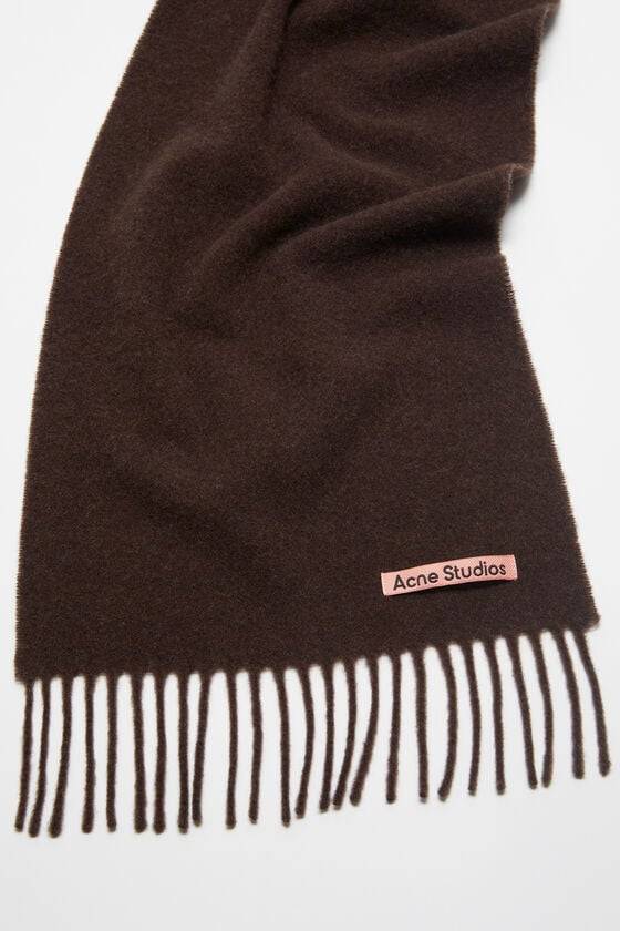 Acne Studios Schmaler Fransen-Schal aus Wolle Rabatt