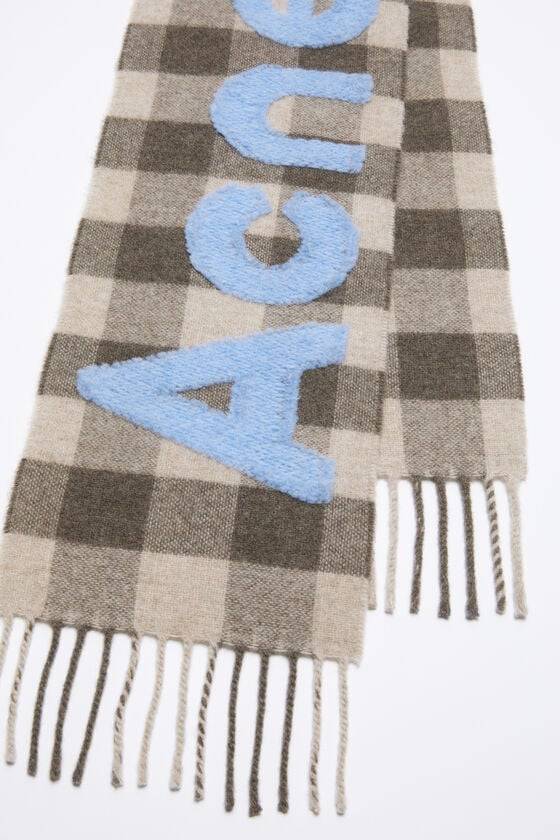Acne Studios Karo-Schal mit Logo - Schmal Versandkostenfrei