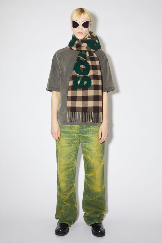 Acne Studios Karierter Logo-Schal Online Shopping