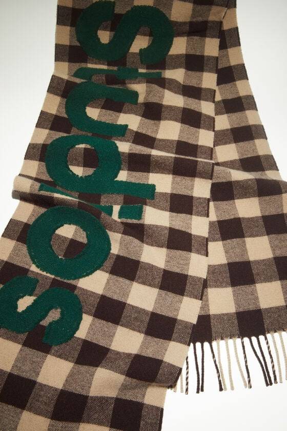 Acne Studios Karierter Logo-Schal Online Shopping