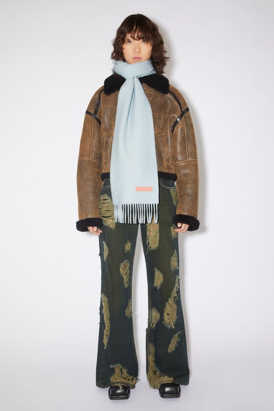 Acne Studios Wollschal mit Label in Rosa – Schmal Letzte 2 Tage