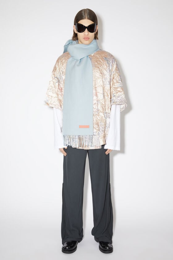 Acne Studios Wollschal mit Label in Rosa – Schmal Letzte 2 Tage