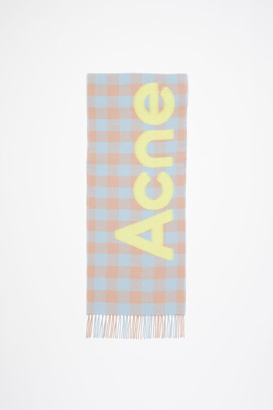 Acne Studios Karierter Schal mit Logo Sonderangebot der Fabrik