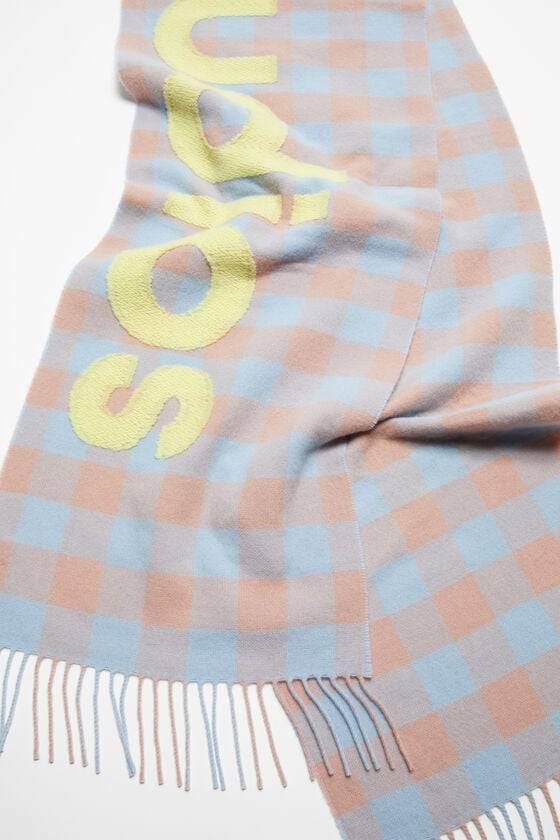 Acne Studios Karierter Schal mit Logo Sonderangebot der Fabrik