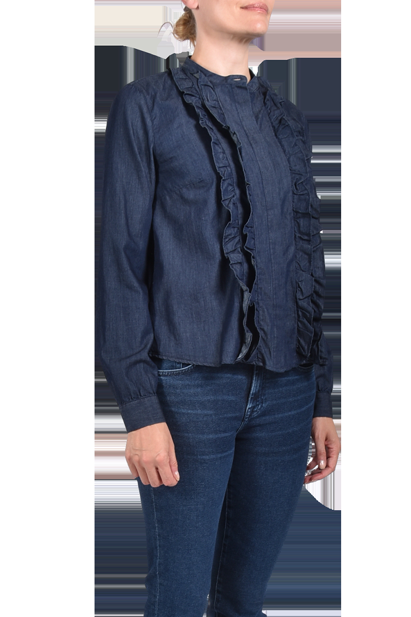 SOSUE Denim-Bluse mit Rüschen "Ruffle" von SoSUE Bis zu 60% Rabatt