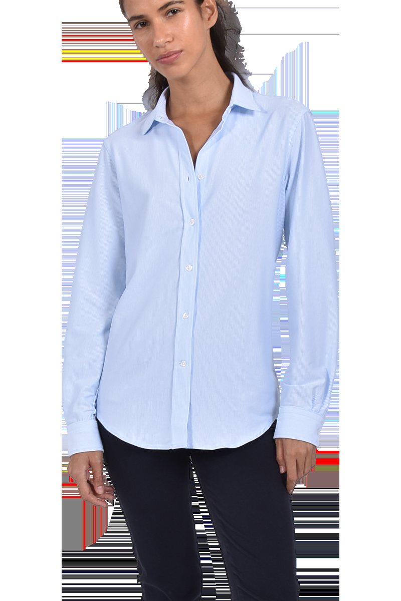 INSIEME Sportliche Jersey-Bluse mit schmalen Streifen und Knopfleiste Versandkostenfrei