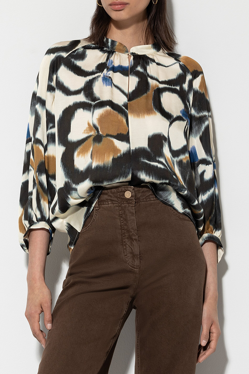LUISA CERANO Satin-Bluse mit Flower-Print von LUISA CERANO JETZT KAUFEN