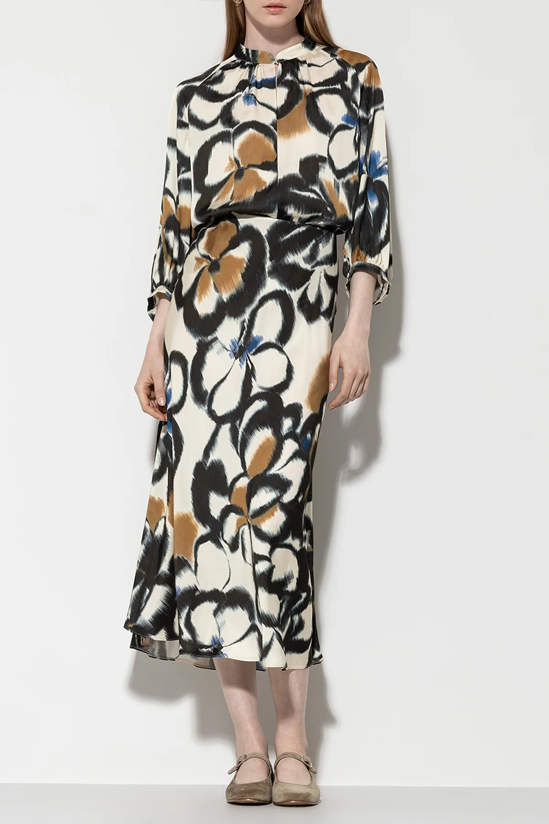 LUISA CERANO Satin-Rock mit Flower-Print von LUISA CERANO Letzter Tag