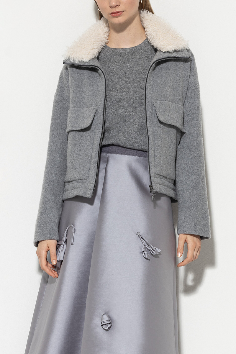 LUISA CERANO Blouson aus Woll-Mix mit Teddykragen von LUISA CERANO Outlet