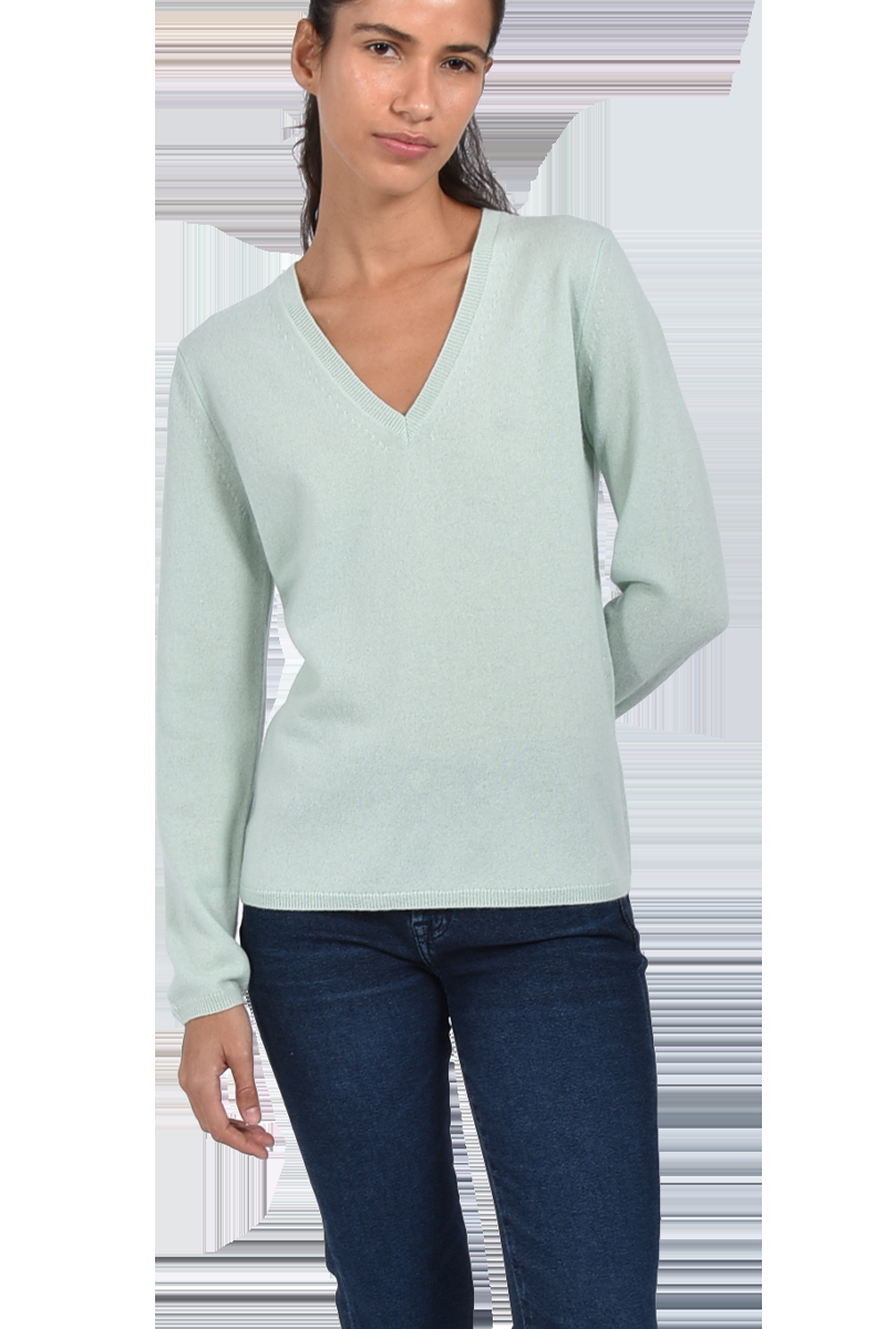 INSIEME Klassischer V-Ausschnitt-Pullover aus 100% Cashmere mit Maschendetail im Rücken von INSIEME Flash Sale