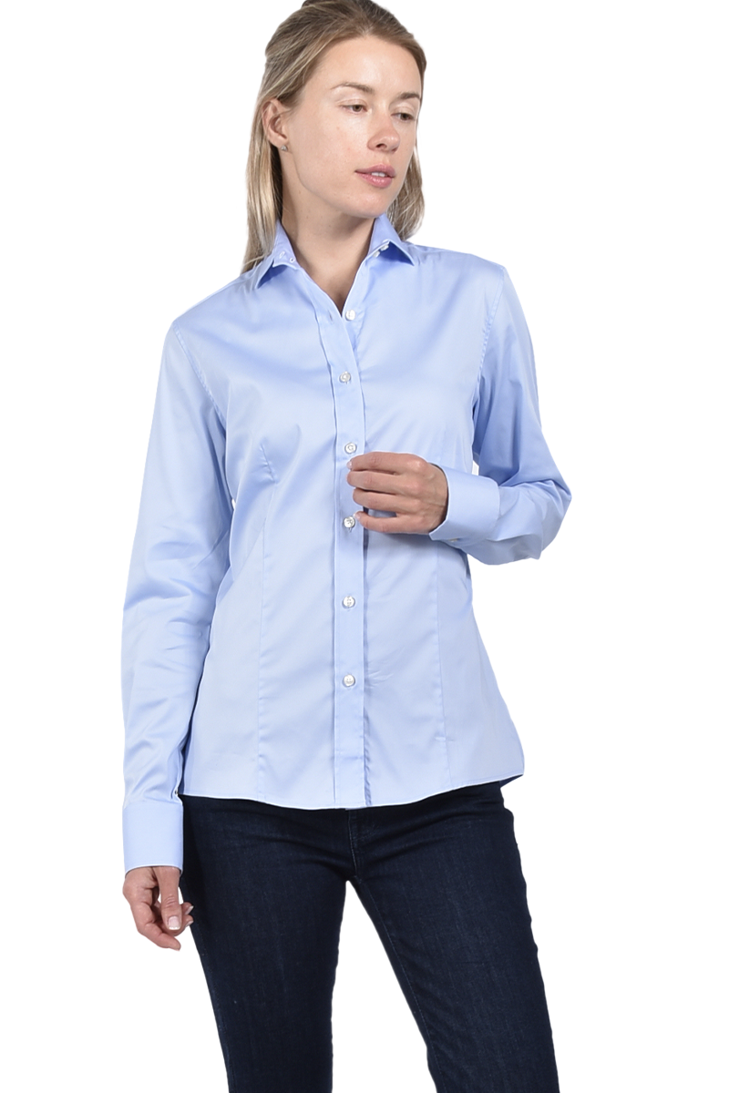 Soluzione Baumwollbluse mit Abnähern von SOLUZIONE Fabrikpreis