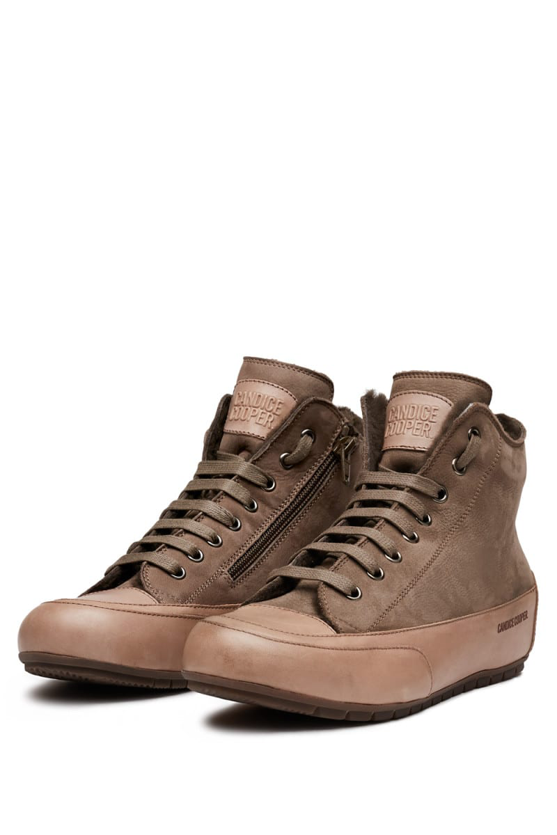 Candice Cooper Halbhoher Lederschuh mit Felleinsatz von CANDICE COOPER Riesige Ersparnisse