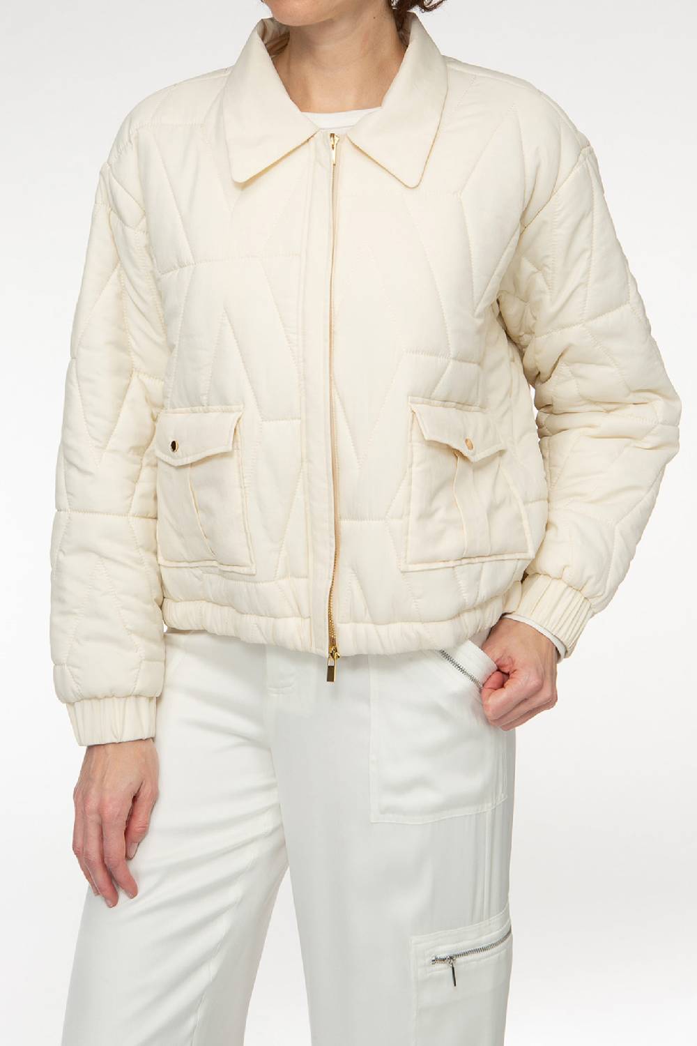 IVI GmbH PUFFER NYLON Jacke mit Signature Steppung weiß Muttertagsangebot